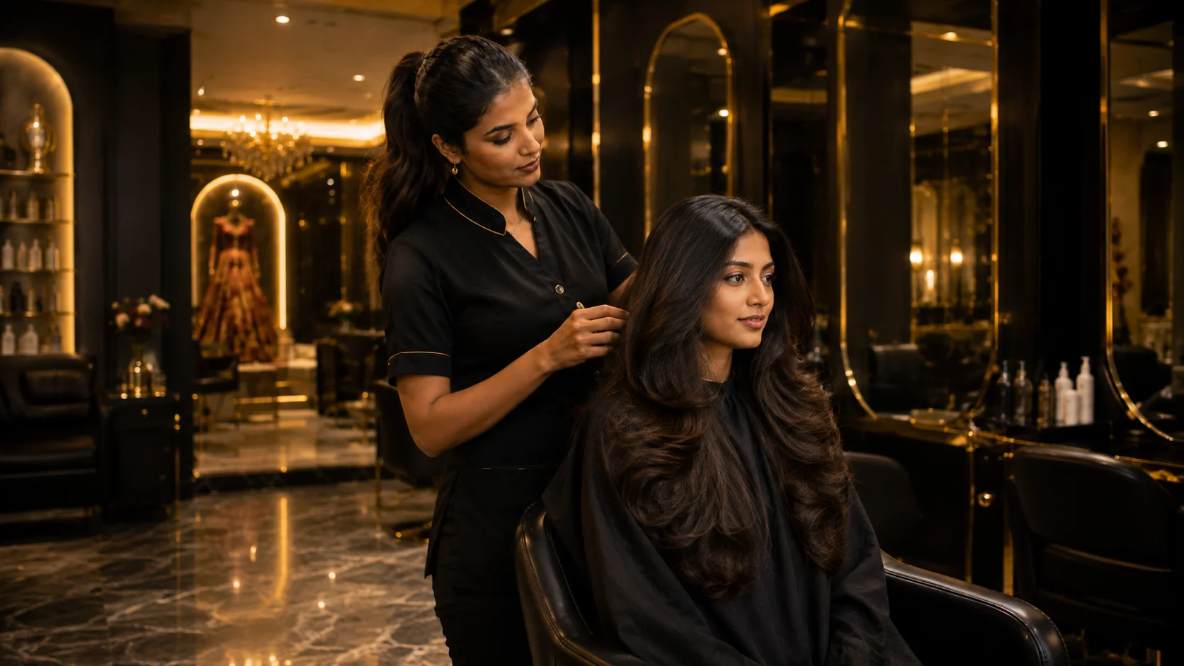 Hair extension service at Studieo7 Thalambur
