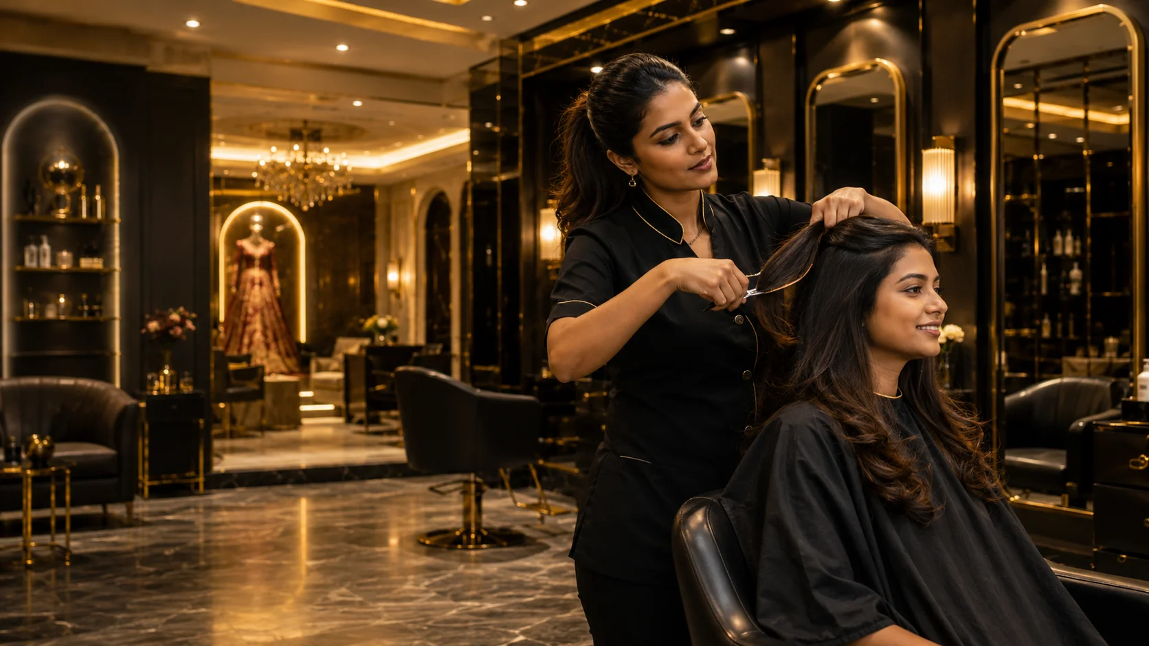 Women haircut service at Studieo7 Thalambur